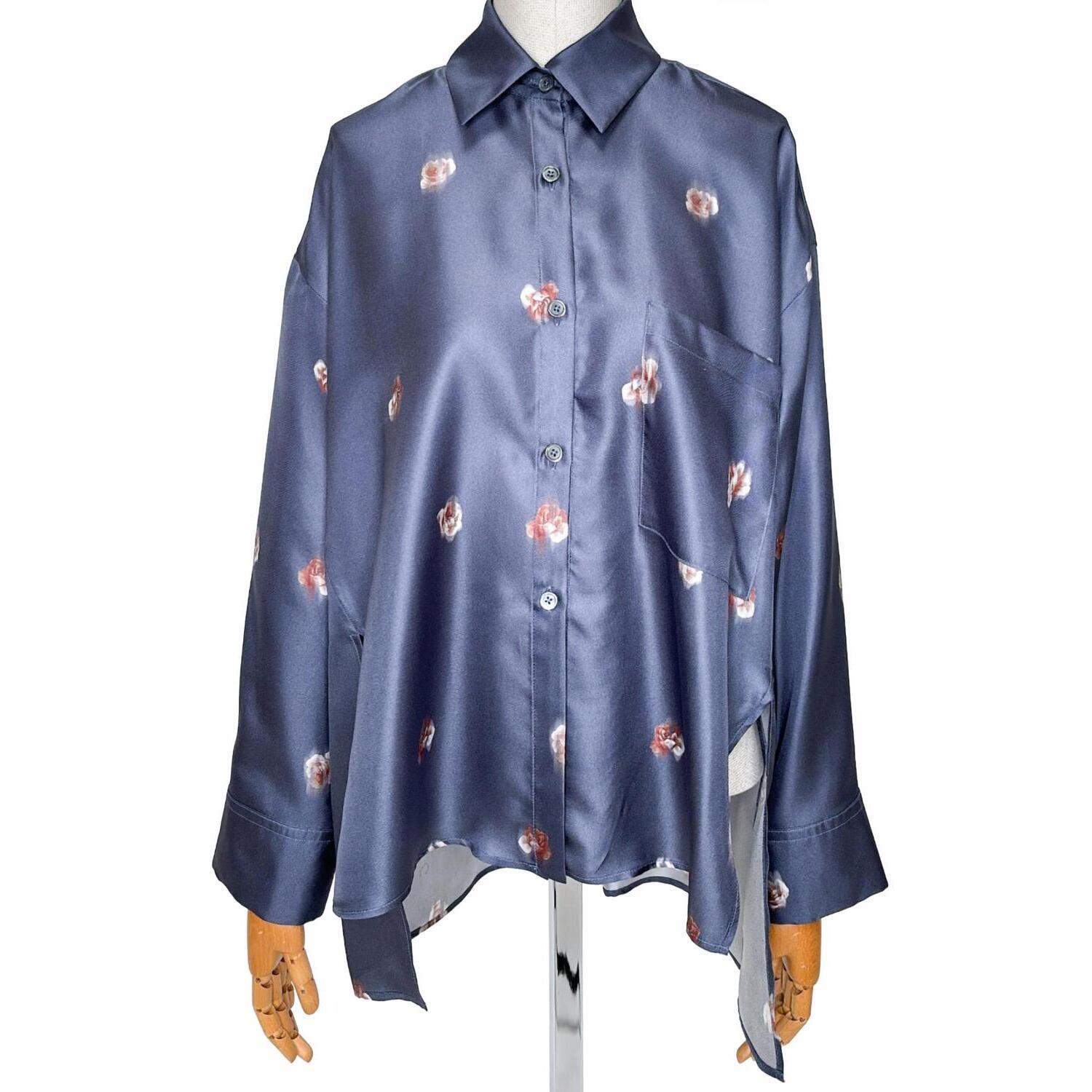 New Odeeh Women's Steel Flowers Shirt In Navy